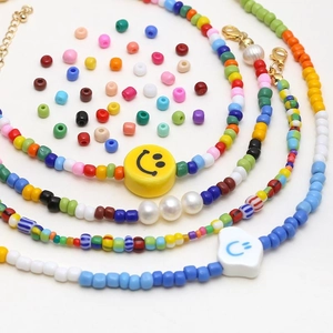 4mm Painted Cream Glass Seed Beads For DIY Jewelry Making Hand-made Necklace Bracelet Accessories Multi-colored Beads
