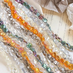 Colorful square crystal glass beads for DIY necklaces and handmade jewelry accessories