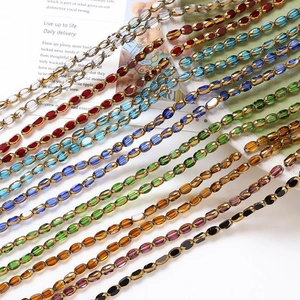 Rice shaped vintage glass crystal beads for DIY handmade jewelry bracelets and necklaces