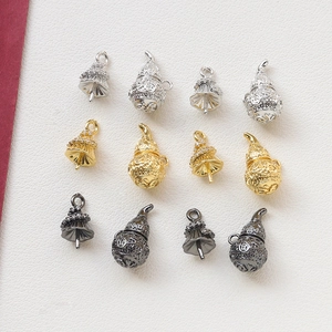 Colgantes Wu Lou bañados en oro de 18K con circonitas micro-pave para joyería artesanal