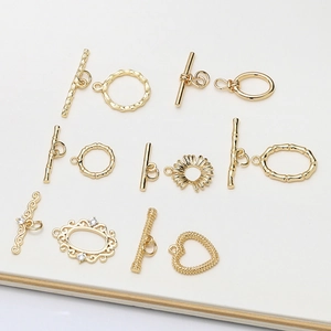 Détail de fermoirs à bascule OT en cuivre doré pour la création de bijoux DIY