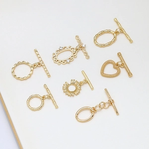 Fermoirs OT vintage plaqués or avec motifs floraux pour colliers et bracelets DIY