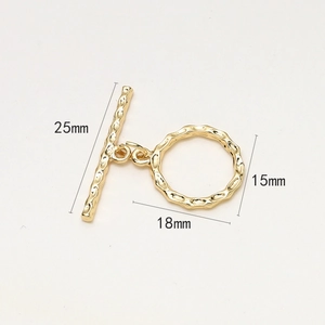 Détail du fermoir à bascule marguerite en cuivre doré pour bijoux DIY avec dimensions