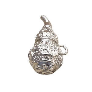 Colgante de calabaza hueca de plata con carácter 'Fu' para creación de joyas DIY