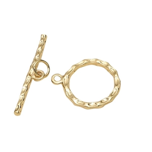 Fermoir cabillot OT plaqué or vintage avec texture martelée pour bijoux DIY