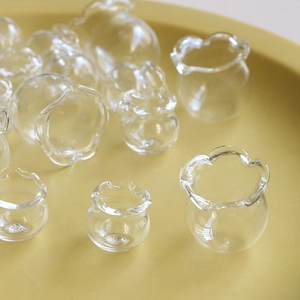Minicéjaros de cristal transparente con bordes ondulados para manualidades caseras