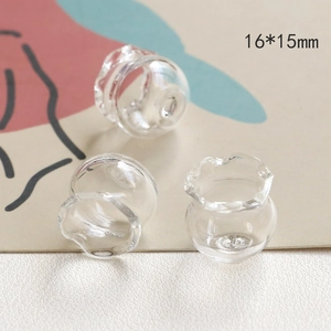 Tres mini jarrones de cristal transparente 16x15mm para decoración de casas de muñecas