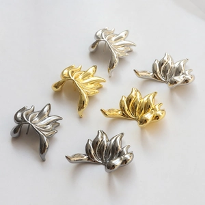 Nine-tailed fox tail jewelry charms in gold, silver and gun black plated copper