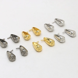Polished teardrop jewelry connectors in gold silver and black finishes for DIY crafting