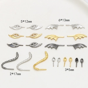 DIY gold plated copper bat wings and angel wing accessories for jewelry making