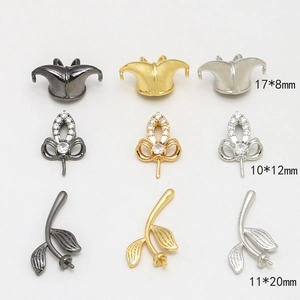 DIY jewelry parts in gold, silver, and black finishes with various size specifications