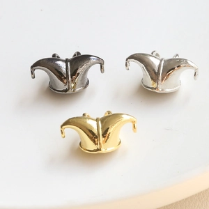 Baroque jester hat pendant charms in gold, silver, and black for DIY jewelry making