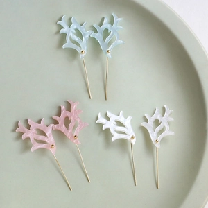 Handmade DIY Antler Acetate Sheet Jewelry Accessories Baroque Artificial Pearl Pins Material Elegant Craft Components For Earrings Hairpins