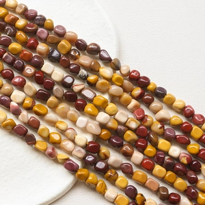 Vintage Irregular Natural Mookaite Jasper Stone Beads For DIY Jewelry Making Necklaces Bracelets Earrings Polished Rock Gemstone Beading Strand