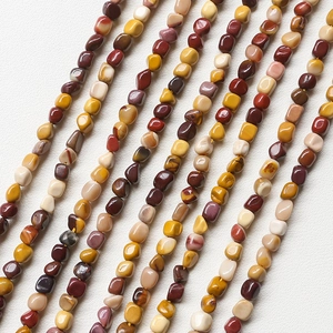 Macro detail of natural irregular gemstone beads for DIY jewelry making and crafting