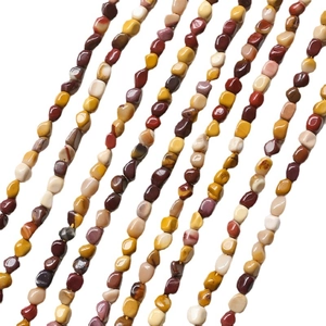 Natural irregular crystal stone bead strands in earth tones for DIY jewelry making