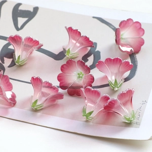 Handmade pink gradient trumpet flower acrylic charms for DIY hairpins and jewelry making