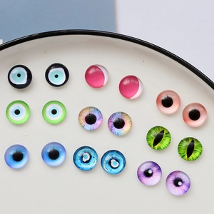 Various crystal glass evil eye and monster pupil cabochons for DIY jewelry making