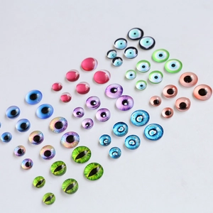 Colorful crystal glass evil eye cabochons for DIY jewelry and doll making crafts