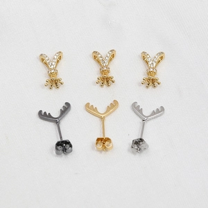 Barocke Zirkon Geweih und Schleifen Ohrstecker Komponenten in Gold und Silber