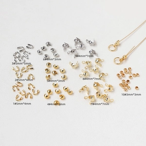 Detailed chart of gold and silver plated DIY jewelry findings with size specifications