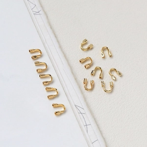 U-shaped gold wire protectors for DIY jewelry making necklaces and bracelets