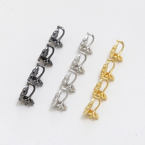 DIY flower lever back earring hooks in gold, silver and black finishes for pearl jewelry