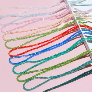 DIY colorful 3mm faceted cube crystal beads for jewelry making necklaces and bracelets