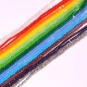 Rainbow faceted crystal beads 4mm wheel shape for DIY jewelry making and accessories