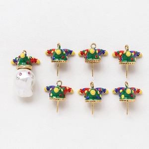 Gold Plated Alloy Jester Hat Enamel Charms For DIY Jewelry Making Colorful Clown Hat Pendants Novelty Jester Hat Findings