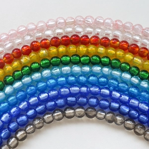 Rainbow gradient layout of round glass crystal beads for DIY handmade jewelry crafts
