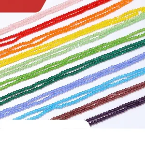 Vibrant 4mm faceted crystal glass beads in multiple colors for DIY jewelry making