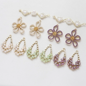 Pendentifs en Alliage Vintage Forme Fleur et Goutte d'Eau Avec Künstliche Perles d'Imitation en Cristal pour DIY Bijoux Femme