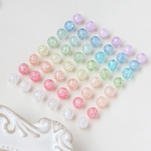Colorful macaron glass crackle beads for DIY jewelry making necklaces and bracelets