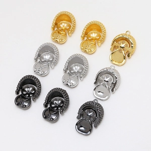 Baroque pearl pendant connectors in gold silver and gun black finishes for DIY jewelry