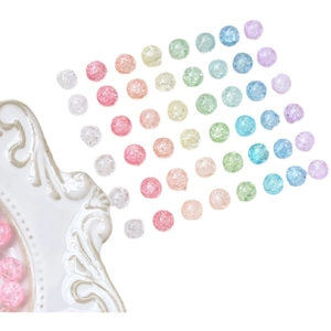 Pastel macaron cracked glass round beads for DIY handmade jewelry and craft accessories