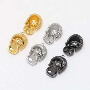 Baroque pearl pendant connectors in gold silver and gun black for DIY jewelry making