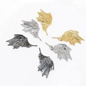 Set of 6 dragon wing jewelry charms in gold, silver and gun black plated metal colors