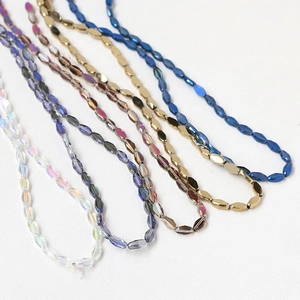 Colorful faceted crystal glass beads in five iridescent styles for DIY jewelry making
