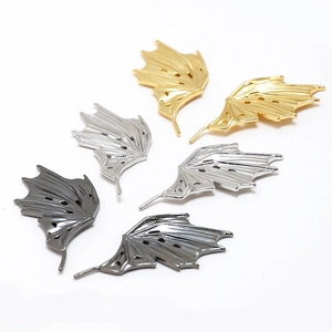 Gold and silver metal dragon wing charms for DIY jewelry making in three colors