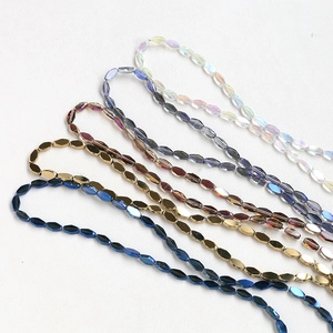 Multicolored faceted glass crystal flat beads for DIY bracelet and necklace jewelry making