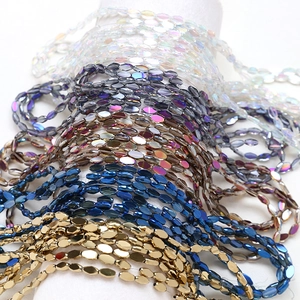Faceted Oval Crystal Glass Beads AB Magic Color Beads Jewelry Making DIY Handmade Bracelet Necklace Accessory Materials