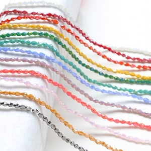 Colorful faceted crystal glass rice beads for DIY jewelry making earrings and necklaces