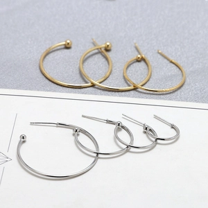 Minimalist Copper C-Shape Earring Hooks With 925 Sterling Silver Earring Post Gold Silver Plated DIY Jewelry Making Findings