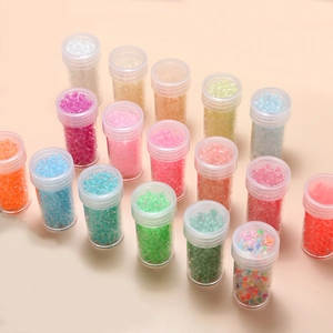 Colorful 4mm macaron glass seed beads in transparent bottles for DIY jewelry making