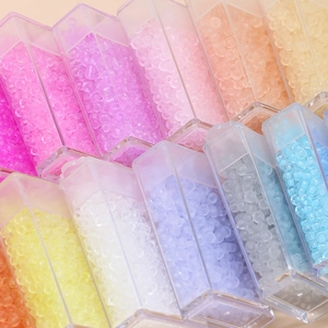 3mm frosted glass seed beads in pastel macaron colors for DIY jewelry making