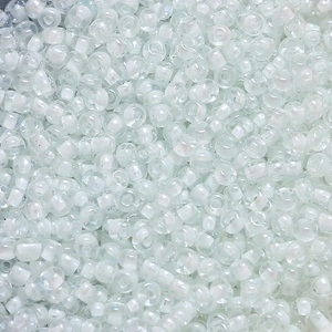Macro shot of 4mm macaron glass seed beads for DIY jewelry and accessory making