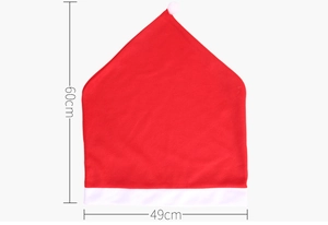 Dettaglio dimensioni 60cm x 49cm del coprisedia a forma di cappello di Babbo Natale