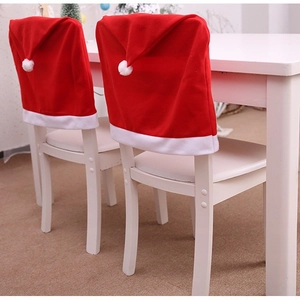 Coprisedie a forma di cappello di Babbo Natale rosso per decorazioni da tavola festive