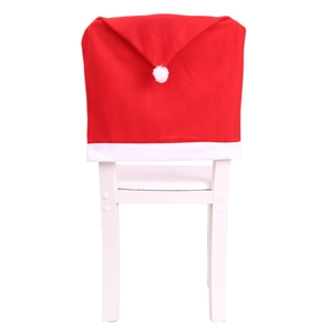 Coprisedia natalizio a forma di cappello rosso con pompon bianco per decorazioni festive